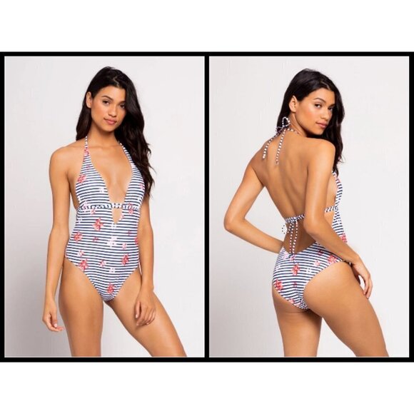💕L*SPACE💕 Pamela One-Piece Halter Swimsuit NWT